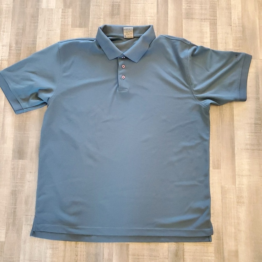 Bimini Bay Shirt Men's XL Blue Short‎ Sleeve Button Up Soft Travel Golf